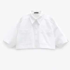 Zara pocket cropped shirt NWT